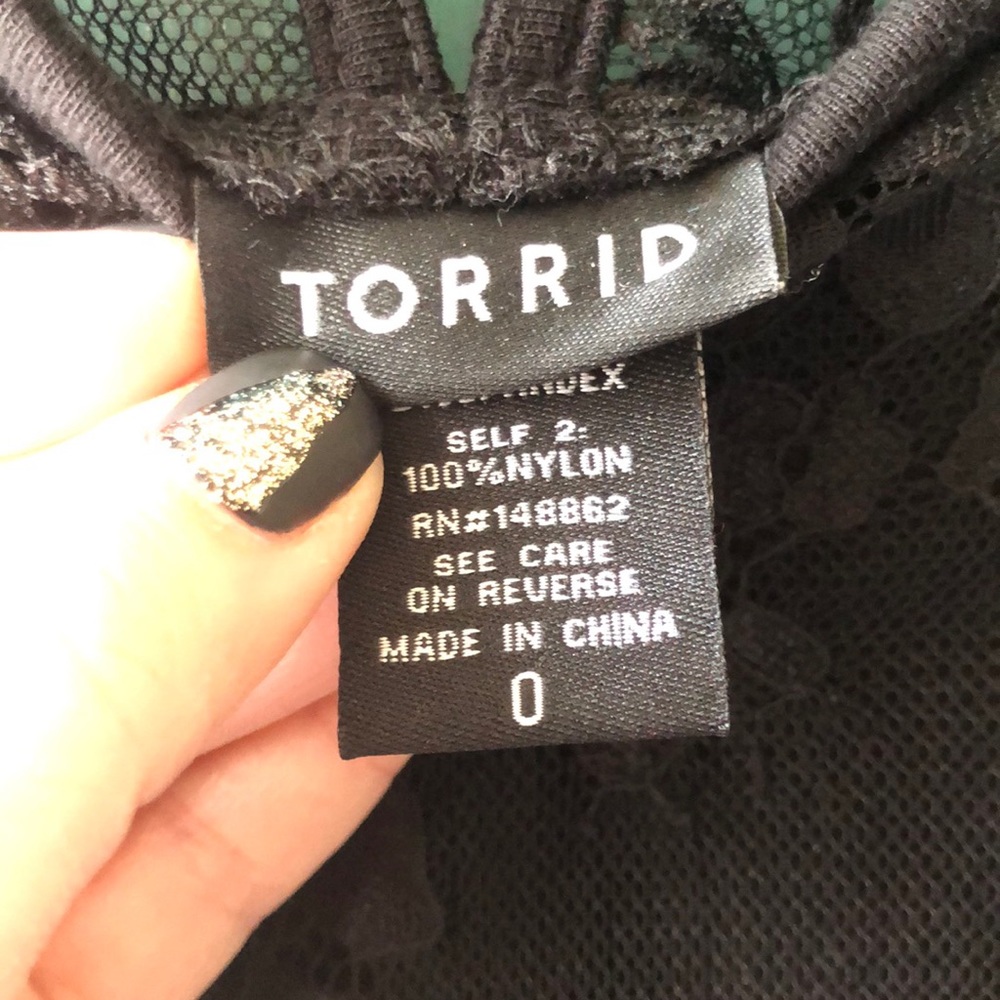 Torrid Peplum Lace Detail Top - Picture 3 of 5